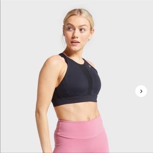 Gymshark Mesh Neckline Training Sports Bra - Black